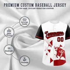 Black White Raptor Series Raglan Baseball Jersey 3