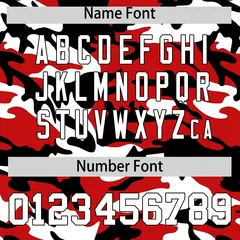 Black White Red Camo Gradient Fashion Baseball Jersey 4