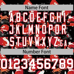 Black White-Red Christmas Graffiti Striped Baseball Jersey 4