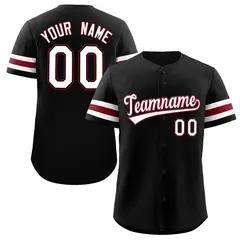 Black White Red Classic Authentic Baseball Jersey