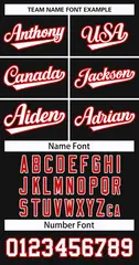 Black White-Red Classic Hockey Jersey 3