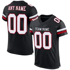 Black White-Red Classic Mesh Authentic Football Jersey 1