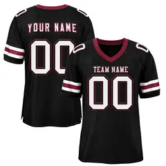 Black White-Red Classic Mesh Authentic Football Jersey 1