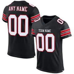Black White-Red Classic Mesh Authentic Football Jersey 1