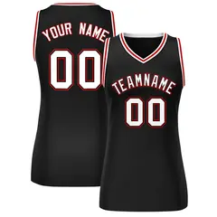 Black White-Red Classic Mesh Basketball Jersey for Women