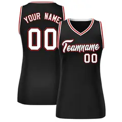 Black White-Red Classic Mesh Basketball Jersey for Women