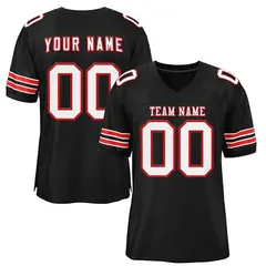 Black White-Red Classic Style Football Jersey 1