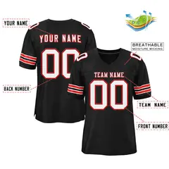 Black White-Red Classic Style Football Jersey 2