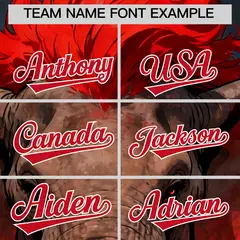 Black White Red Elephant Graffiti Baseball Jersey 3