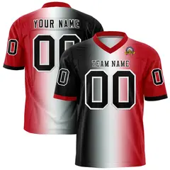 Black White-Red Gradient Fashion Authentic Football Jersey