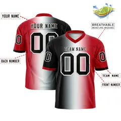 Black White-Red Gradient Fashion Authentic Football Jersey 2