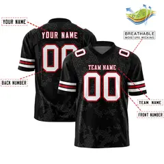 Black White-Red Graffiti Line Authentic Football Jersey 2