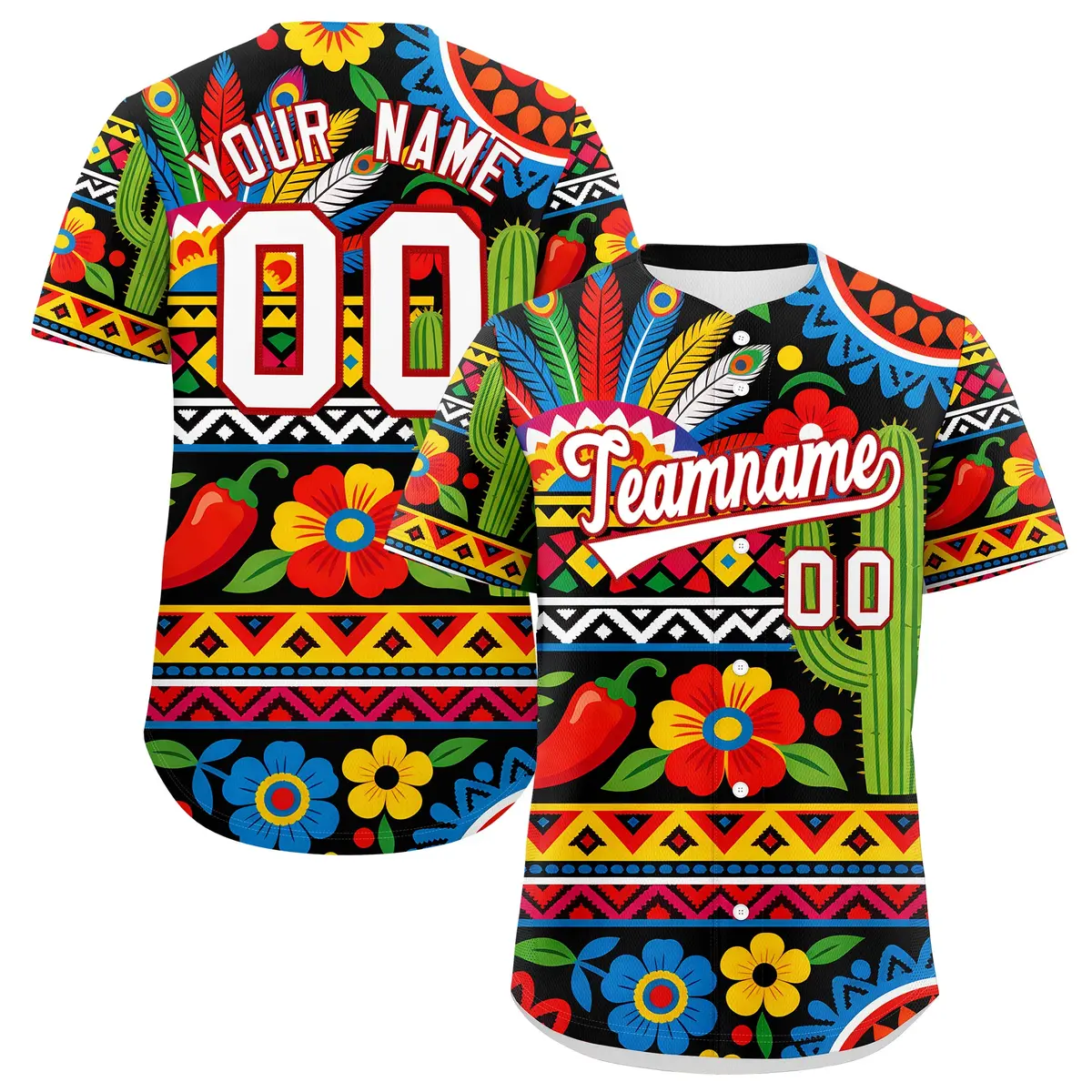 Black White Red Graffiti Mexican Style Baseball Jersey