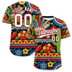 Black White Red Graffiti Mexican Style Baseball Jersey