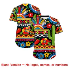 Black White Red Graffiti Mexican Style Baseball Jersey 2