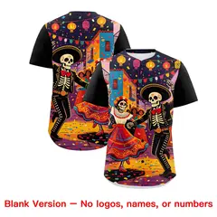 Black White Red Graffiti Mexican Style Baseball Jersey 2