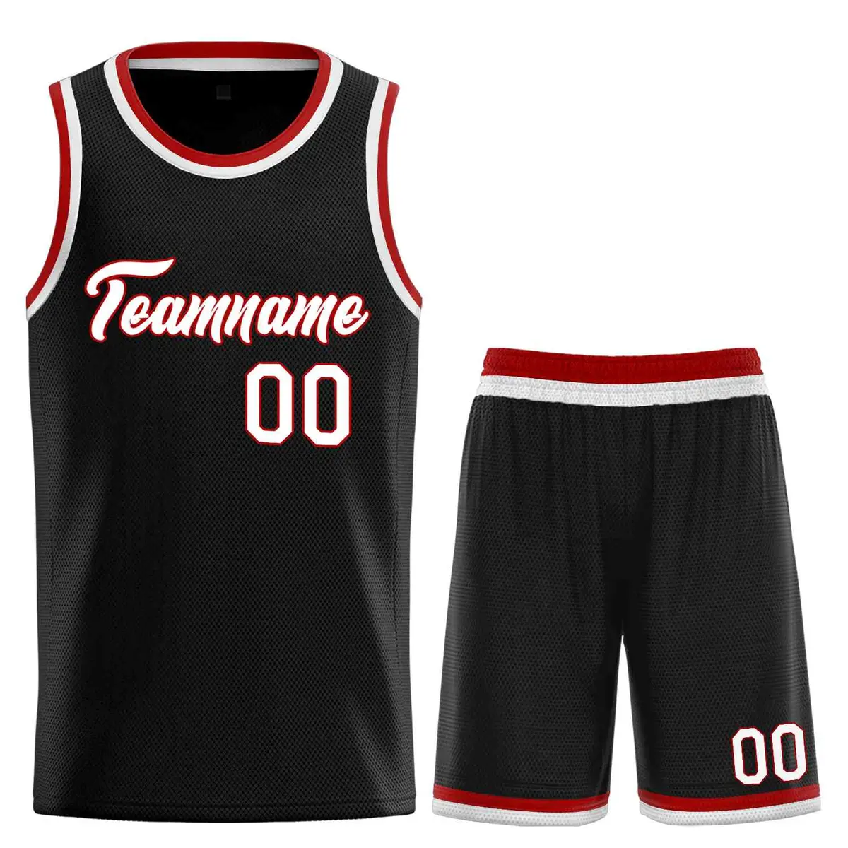 Black White-Red Heal Classic Sets Basketball Jersey