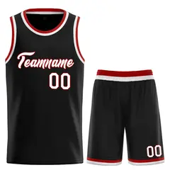 Black White-Red Heal Classic Sets Basketball Jersey