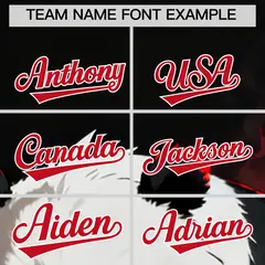 Black White Red Panda Graffiti Animal Series Baseball Jersey 3