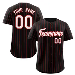 Black White-Red Stripe Authentic Fashion Baseball Jersey