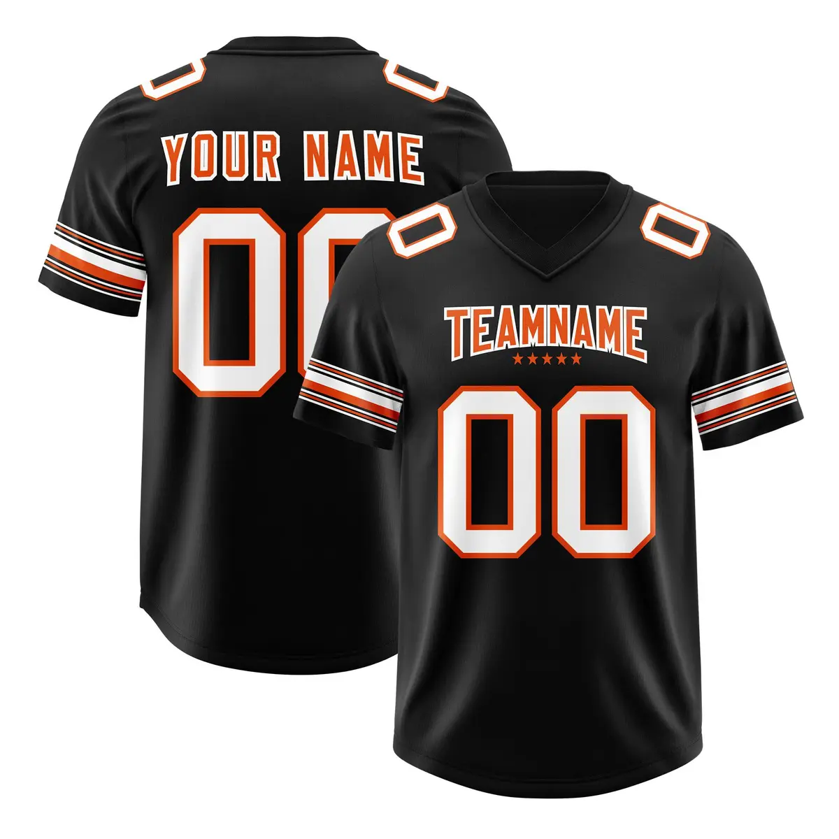 Black White Retro Sleeve Line Authentic Football Jersey