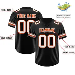 Black White Retro Sleeve Line Authentic Football Jersey 2