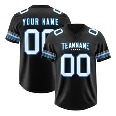 Black White Retro Sleeve Line Authentic Football Jersey