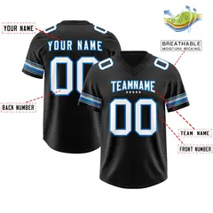 Black White Retro Sleeve Line Authentic Football Jersey 2