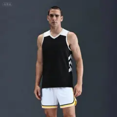 Black White Reversible Basketball Jersey For Men 2