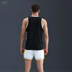 Black White Reversible Basketball Jersey For Men 3