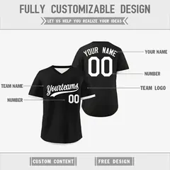 Black White Reversible Pullover Baseball Jersey 3