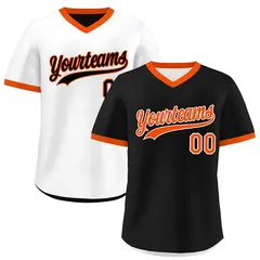 Black White Reversible Pullover Baseball Jersey