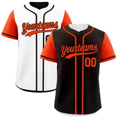 Black White Reversible Raglan Baseball Jersey