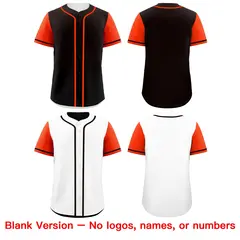 Black White Reversible Raglan Baseball Jersey 9