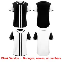 Black White Reversible Raglan Baseball Jersey 9