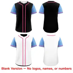 Black White Reversible Raglan Baseball Jersey 9