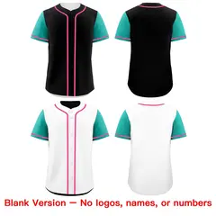 Black White Reversible Raglan Baseball Jersey 9
