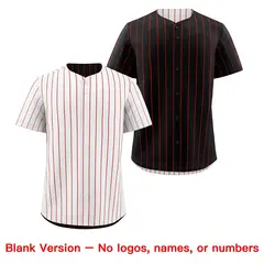 Black White Reversible Stripe Baseball Jersey 8