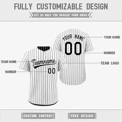 Black White Reversible Stripe Baseball Jersey 3
