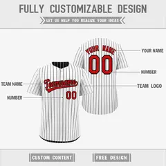 Black White Reversible Stripe Baseball Jersey 3
