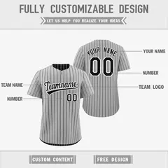 Black White Reversible Stripe Baseball Jersey 3