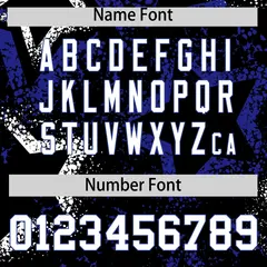 Black White Royal Blue Graffiti Star Ink Baseball Jersey 4