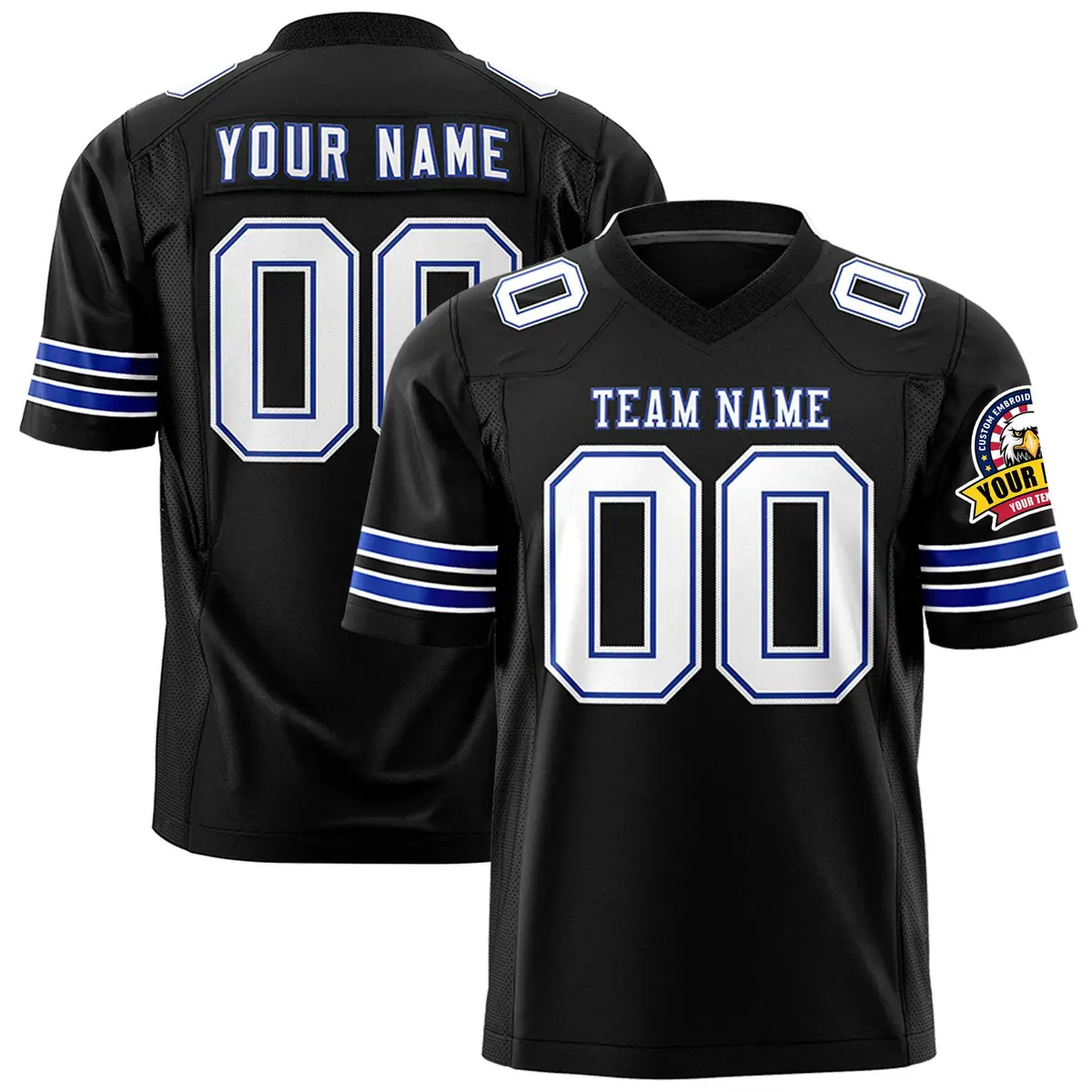Black White-Royal Classic Authentic Football Jersey