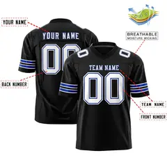 Black White-Royal Classic Authentic Football Jersey 2
