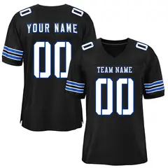 Black White-Royal Classic Mesh Football Jersey