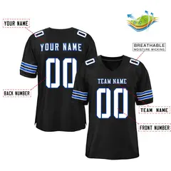 Black White-Royal Classic Mesh Football Jersey 2