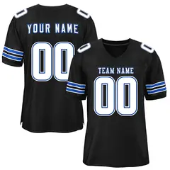 Black White-Royal Classic Mesh Football Jersey 1