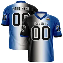 Black White-Royal Gradient Fashion Authentic Football Jersey