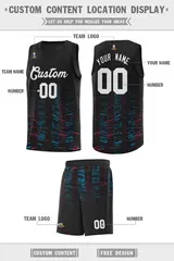 Black White Scratches Pattern Sports Basketball Jersey 2