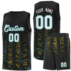 Black White Scratches Pattern Sports Basketball Jersey